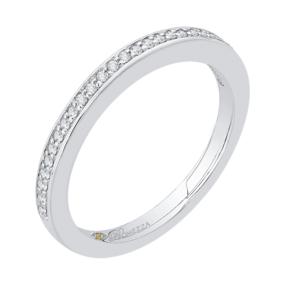 Round Diamond Wedding Band in 14K White Gold