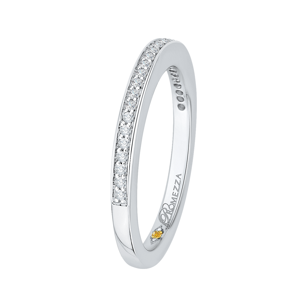 Round Diamond Wedding Band in 14K White Gold