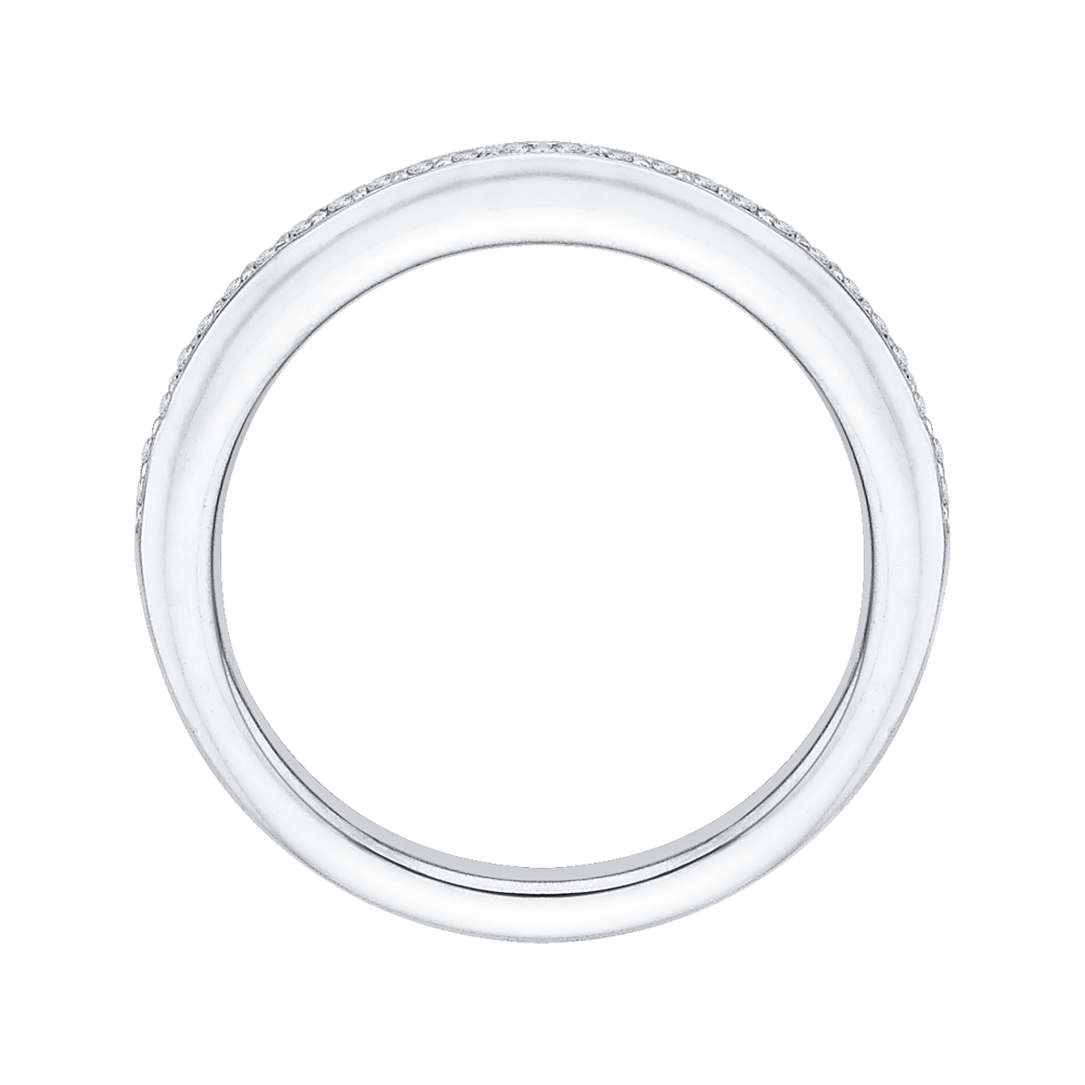 Round Diamond Wedding Band in 14K White Gold