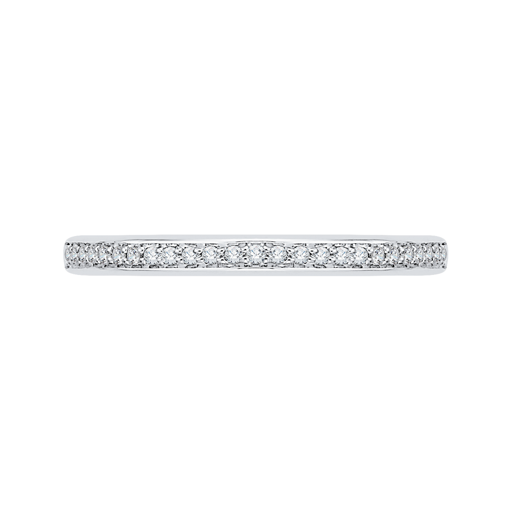 Round Diamond Wedding Band in 14K White Gold