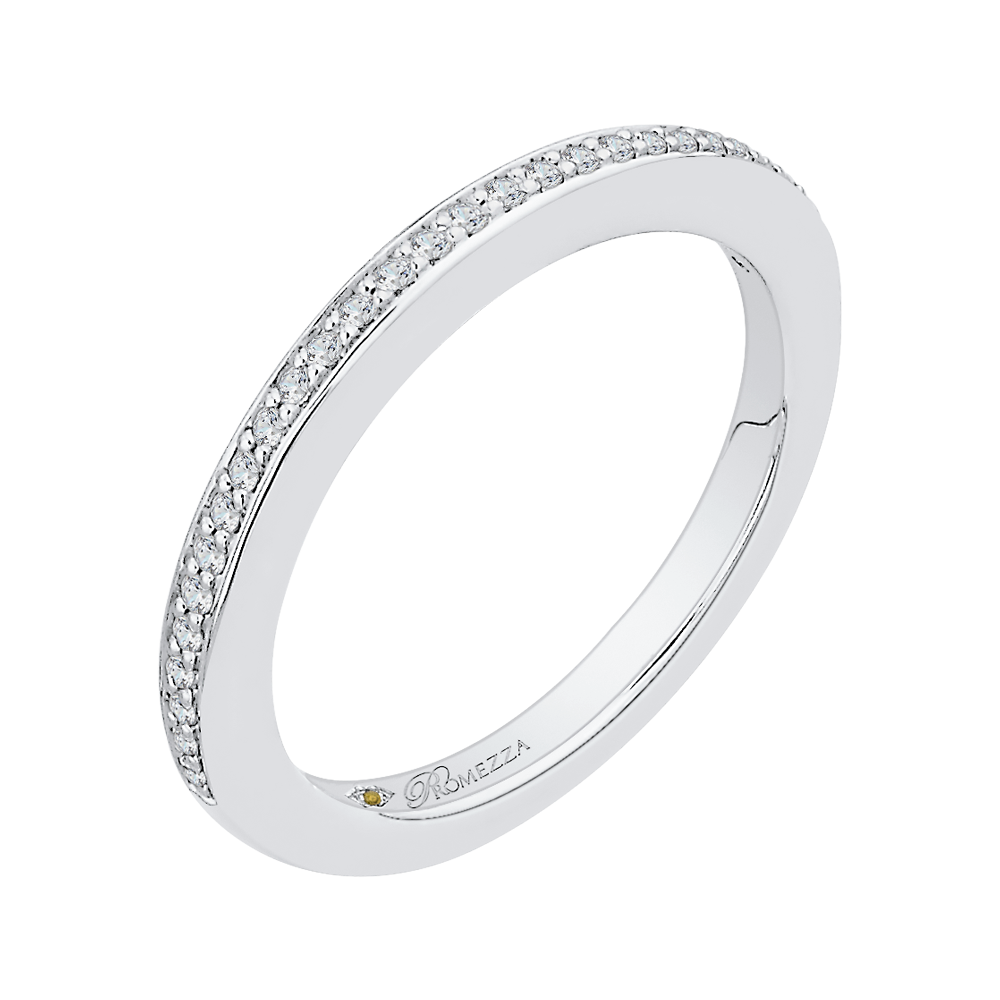 Round Diamond Wedding Band in 14K White Gold