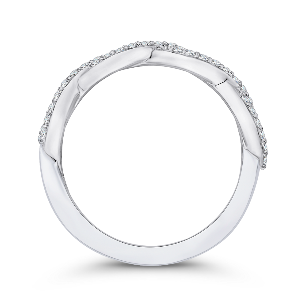 Diamond Criss-Cross Wedding Band in 14K White Gold