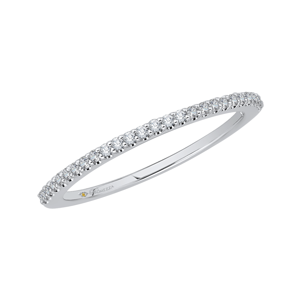 Round Diamond Wedding Band in 14K White Gold