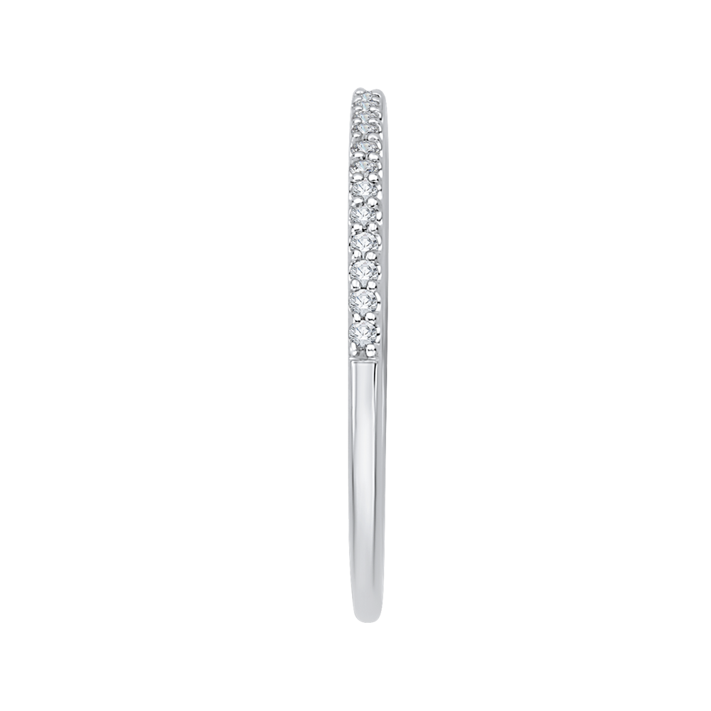 Round Diamond Wedding Band in 14K White Gold
