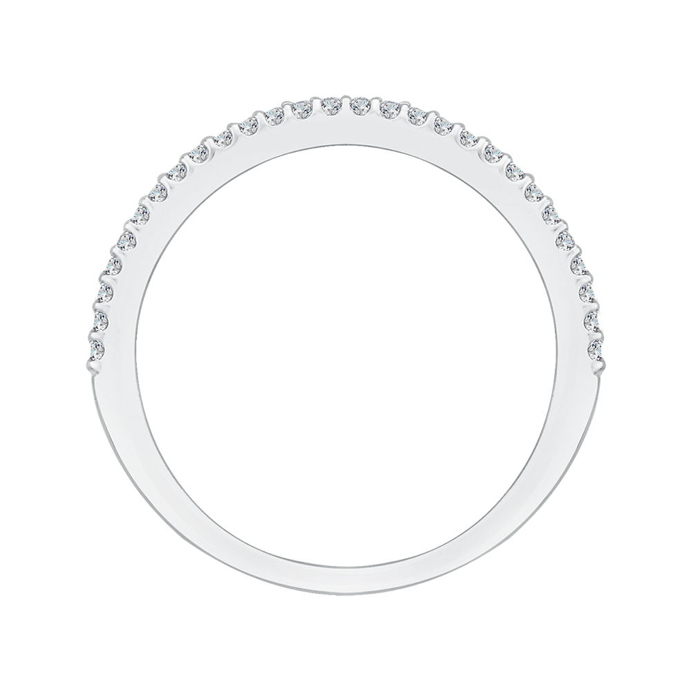 Round Diamond Wedding Band in 14K White Gold