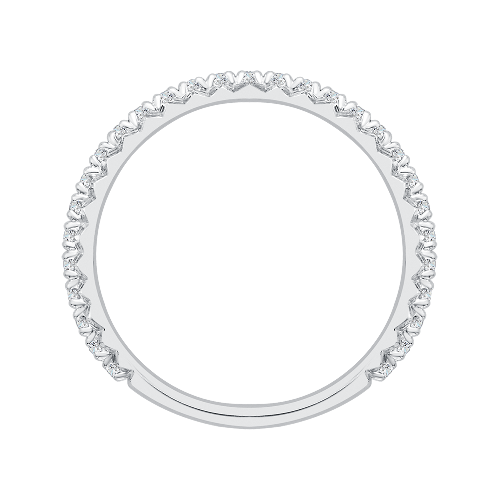 14K White Gold Round Diamond Wedding Band