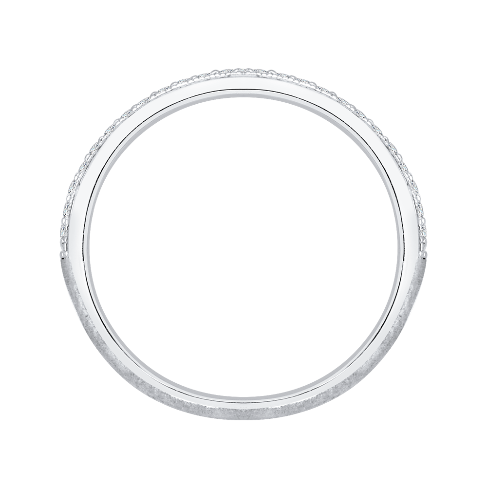 Round Diamond Half-Eternity Wedding Band in 14K White Gold