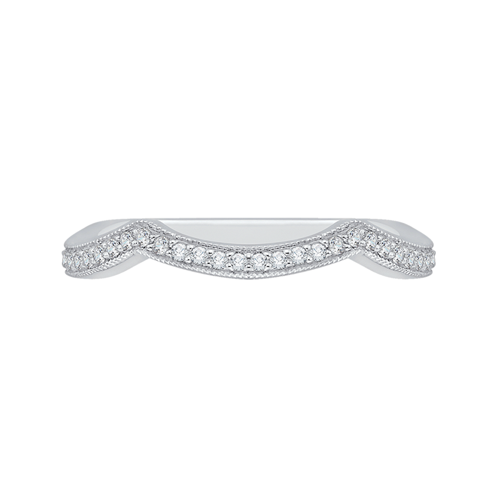 Round Diamond Wedding Band in 14K White Gold