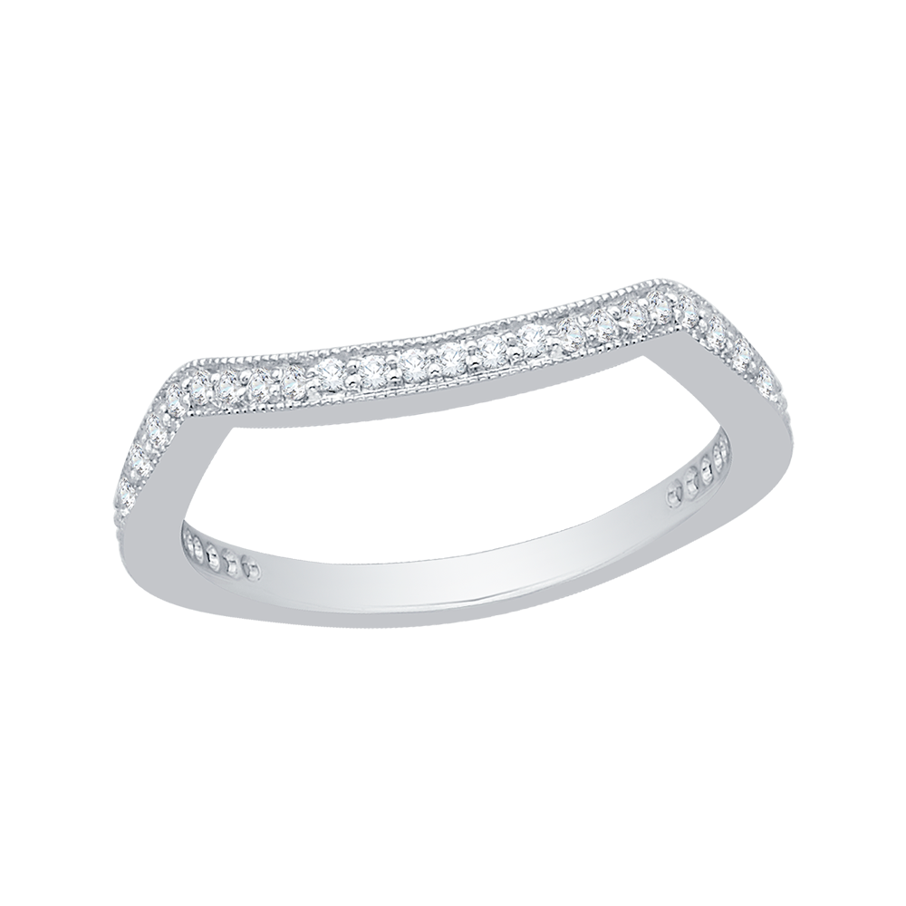 Round Diamond Wedding Band in 14K White Gold