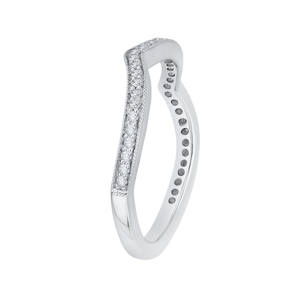 Round Diamond Wedding Band in 14K White Gold