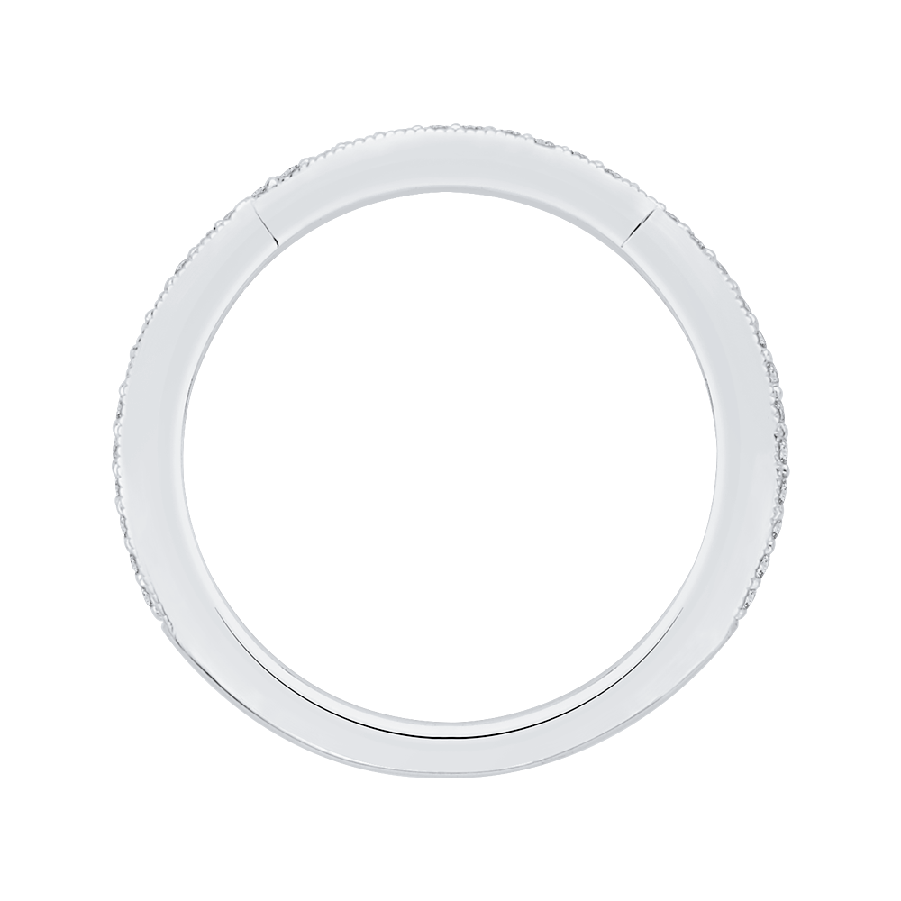 Round Diamond Wedding Band in 14K White Gold