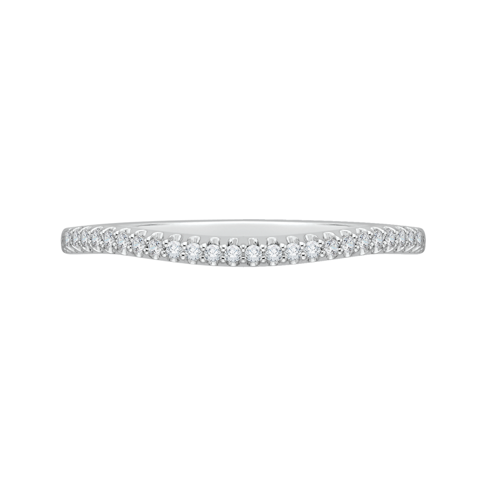 Diamond Curved Wedding Band in 14K White Gold