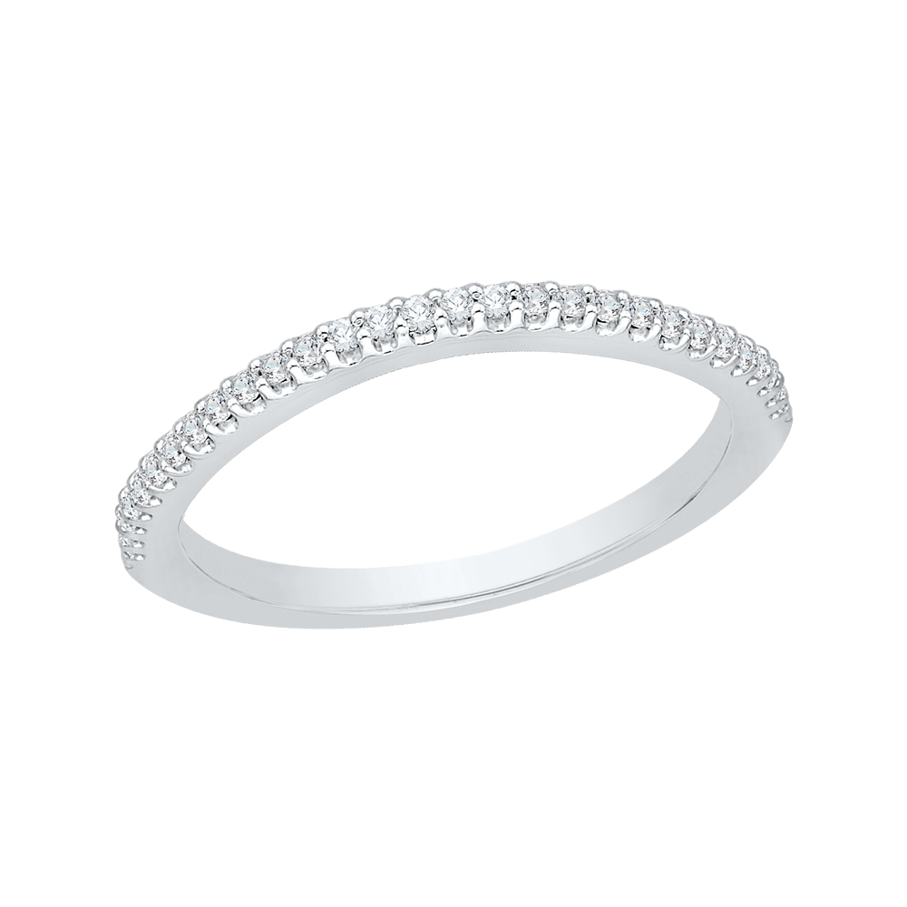 Diamond Curved Wedding Band in 14K White Gold