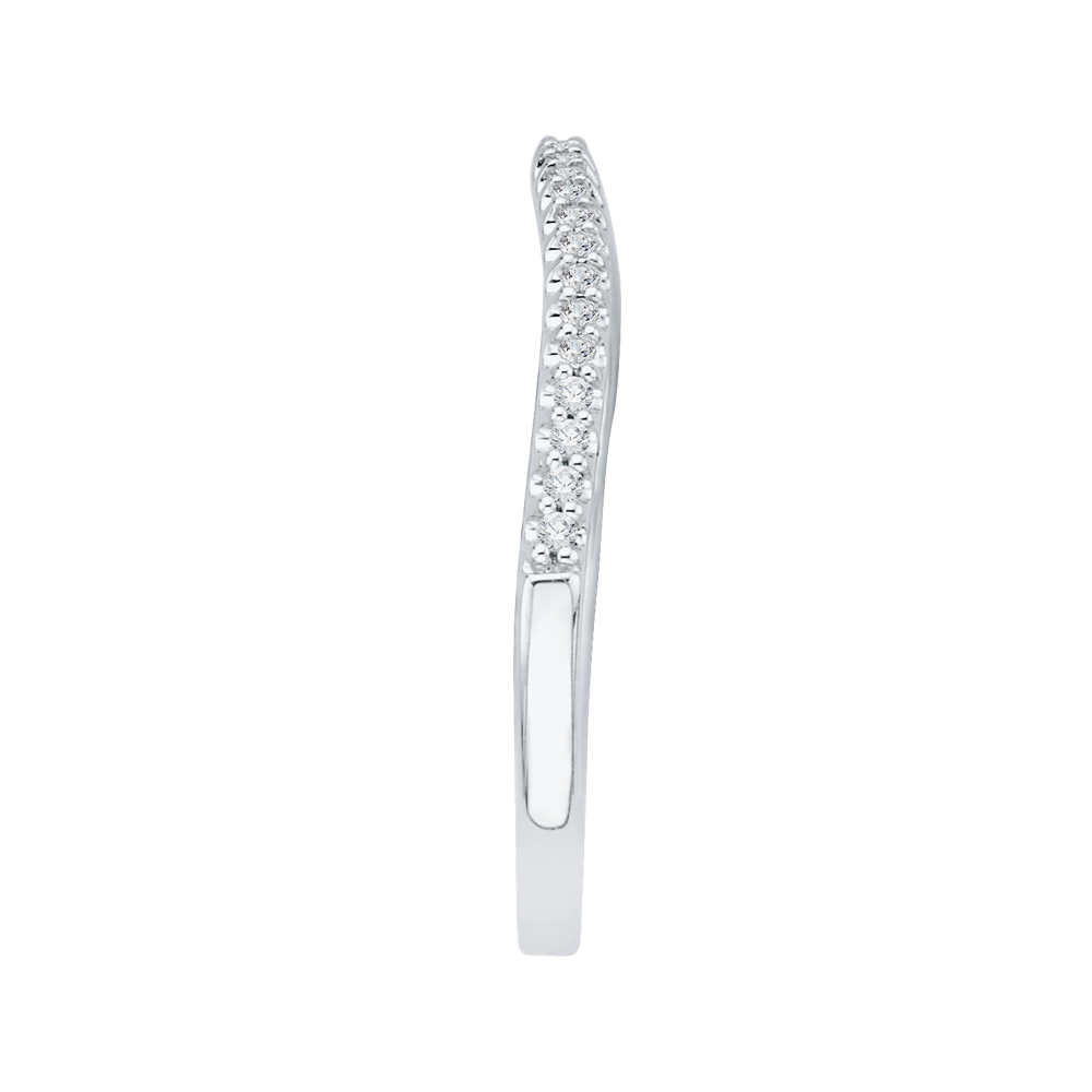 Diamond Curved Wedding Band in 14K White Gold