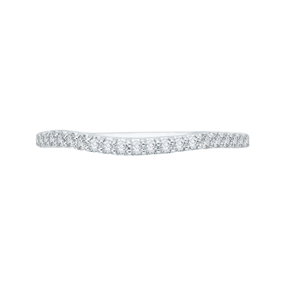 Round Diamond Half-Eternity Wedding Band In 14K White Gold