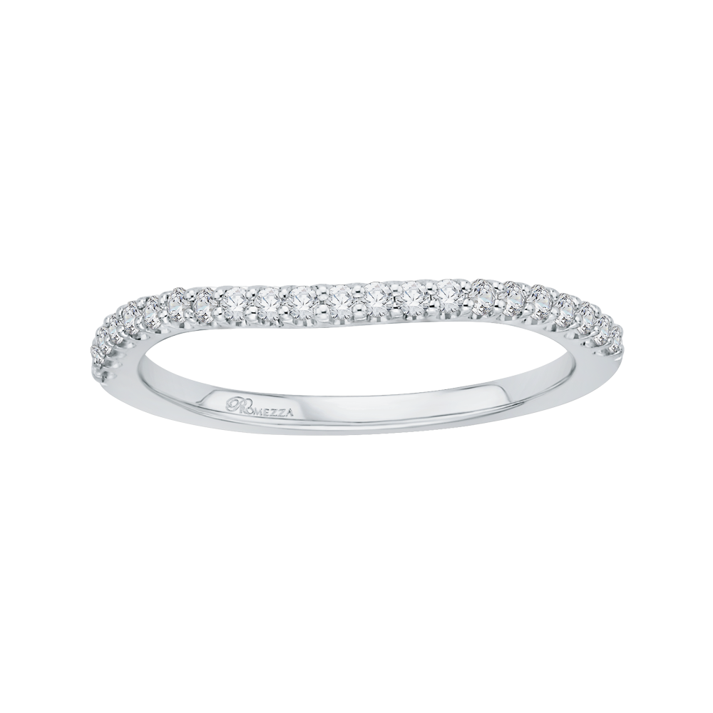 Round Diamond Half-Eternity Wedding Band In 14K White Gold