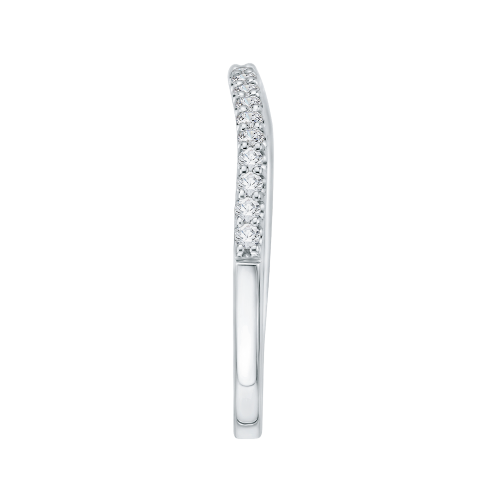 Round Diamond Half-Eternity Wedding Band In 14K White Gold