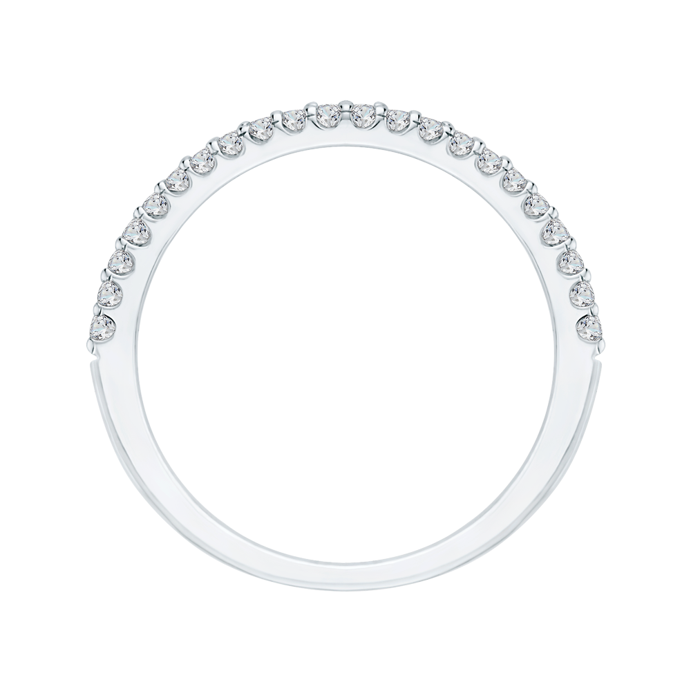 Round Diamond Half-Eternity Wedding Band In 14K White Gold