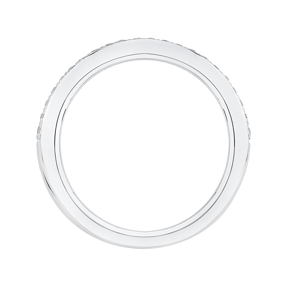 Round Diamond Wedding Band in 14K White Gold