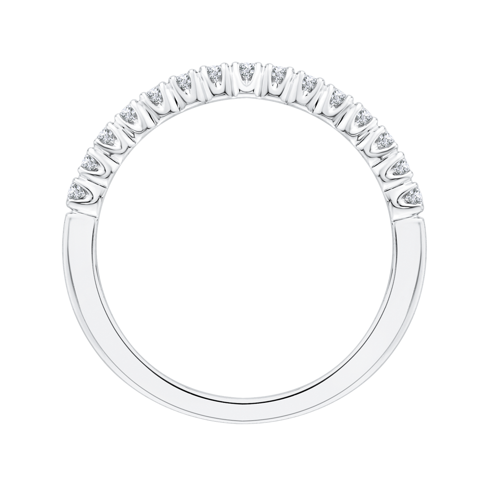 Round Diamond Wedding Band in 14K White Gold