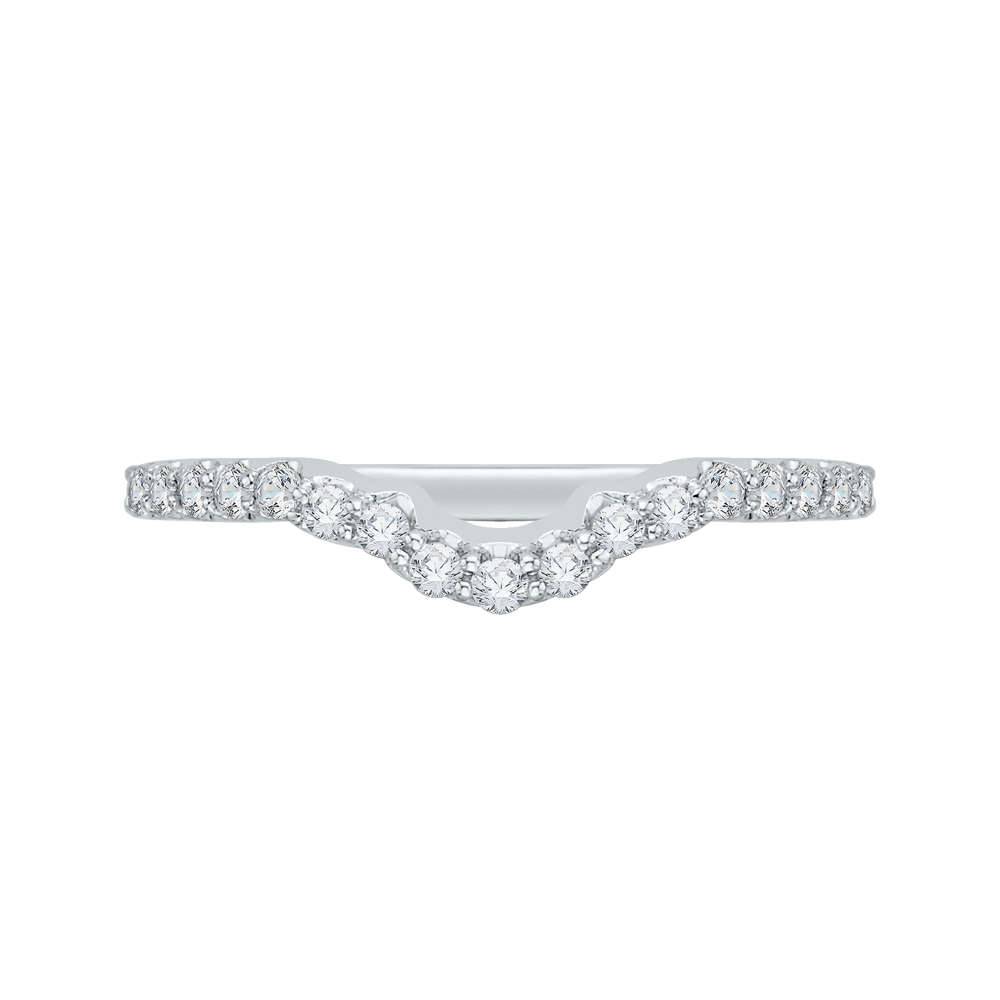 Round Diamond Half-Eternity Wedding Band in 14K White Gold