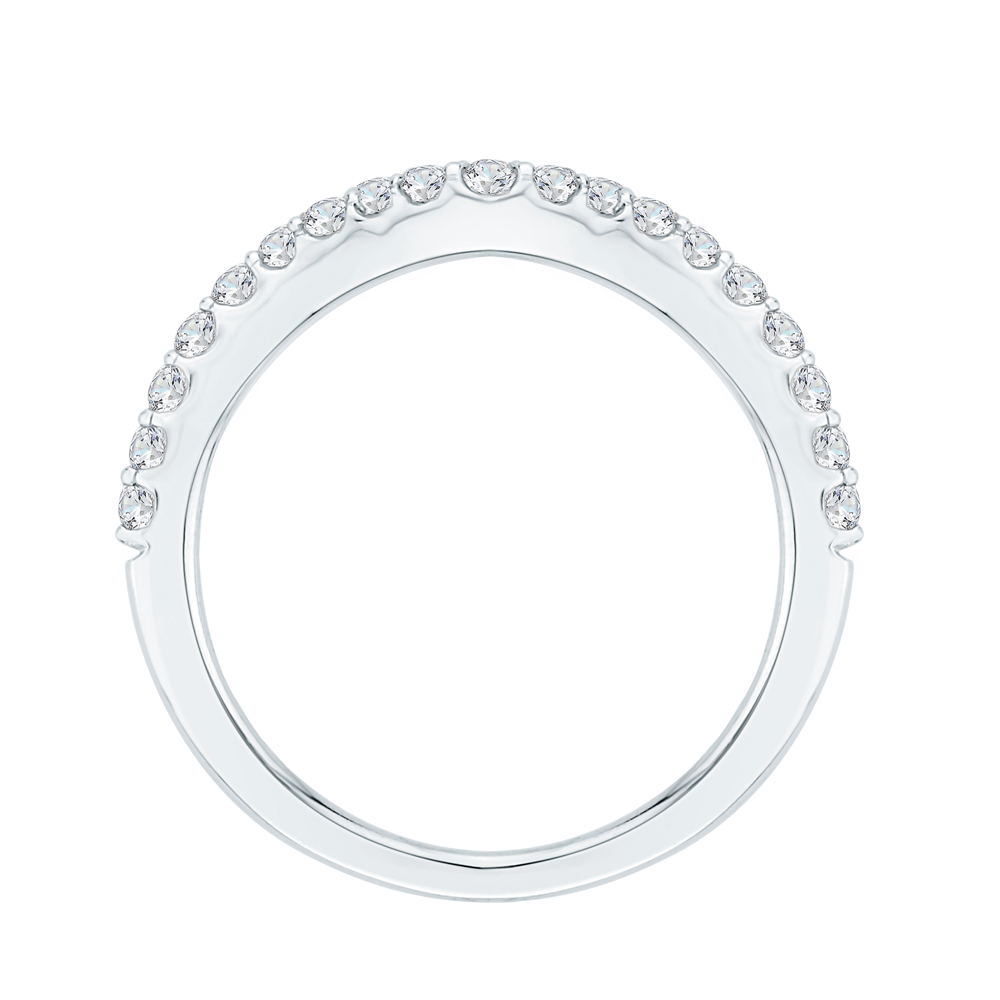 Round Diamond Half-Eternity Wedding Band in 14K White Gold