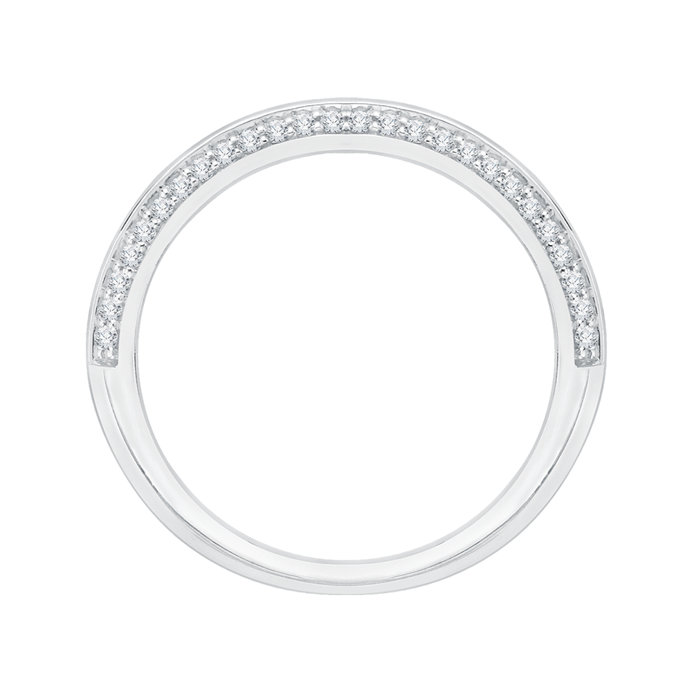 Round Diamond Half-Eternity Wedding Band In 14K White Gold