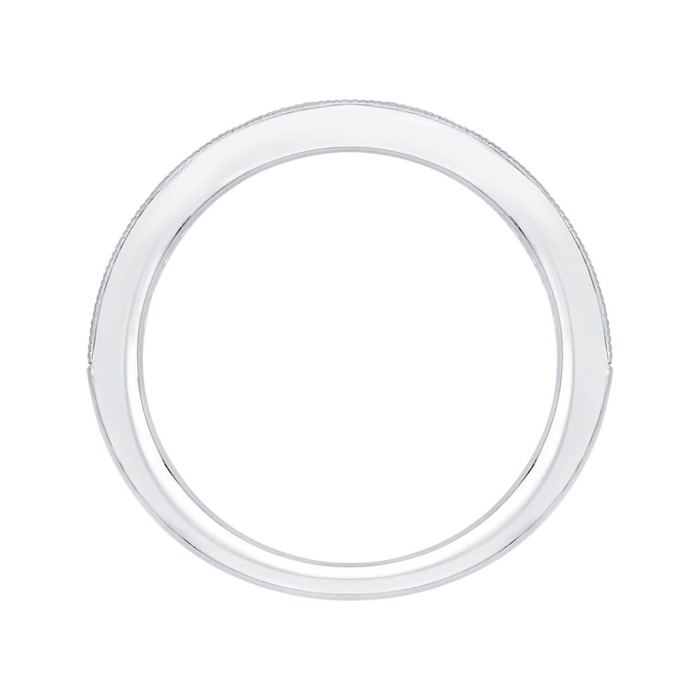 Round Diamond Wedding Band in 14K White Gold