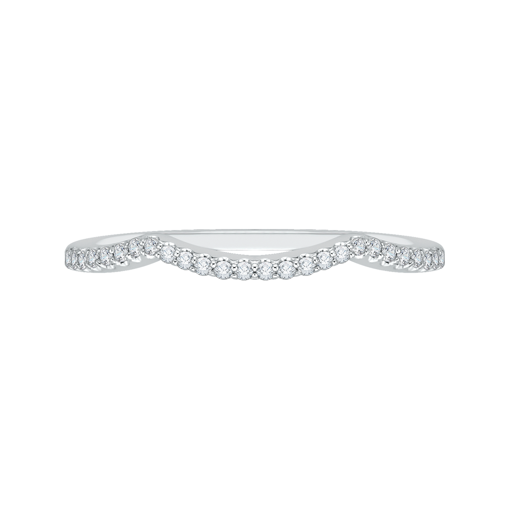 14K White Gold Round Diamond Wedding Band