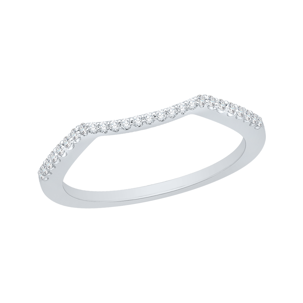14K White Gold Round Diamond Wedding Band