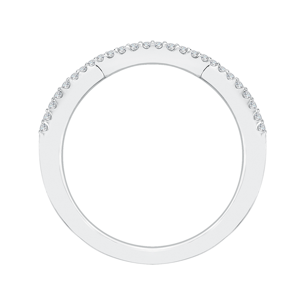 14K White Gold Round Diamond Wedding Band