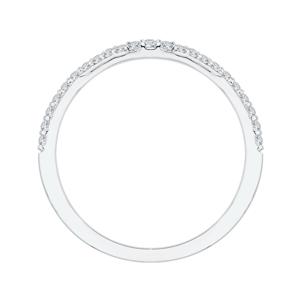 Round Diamond Wedding Band in 14K White Gold