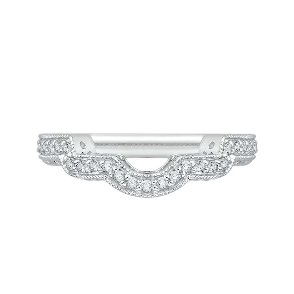 Round Diamond Wedding Band in 14K White Gold