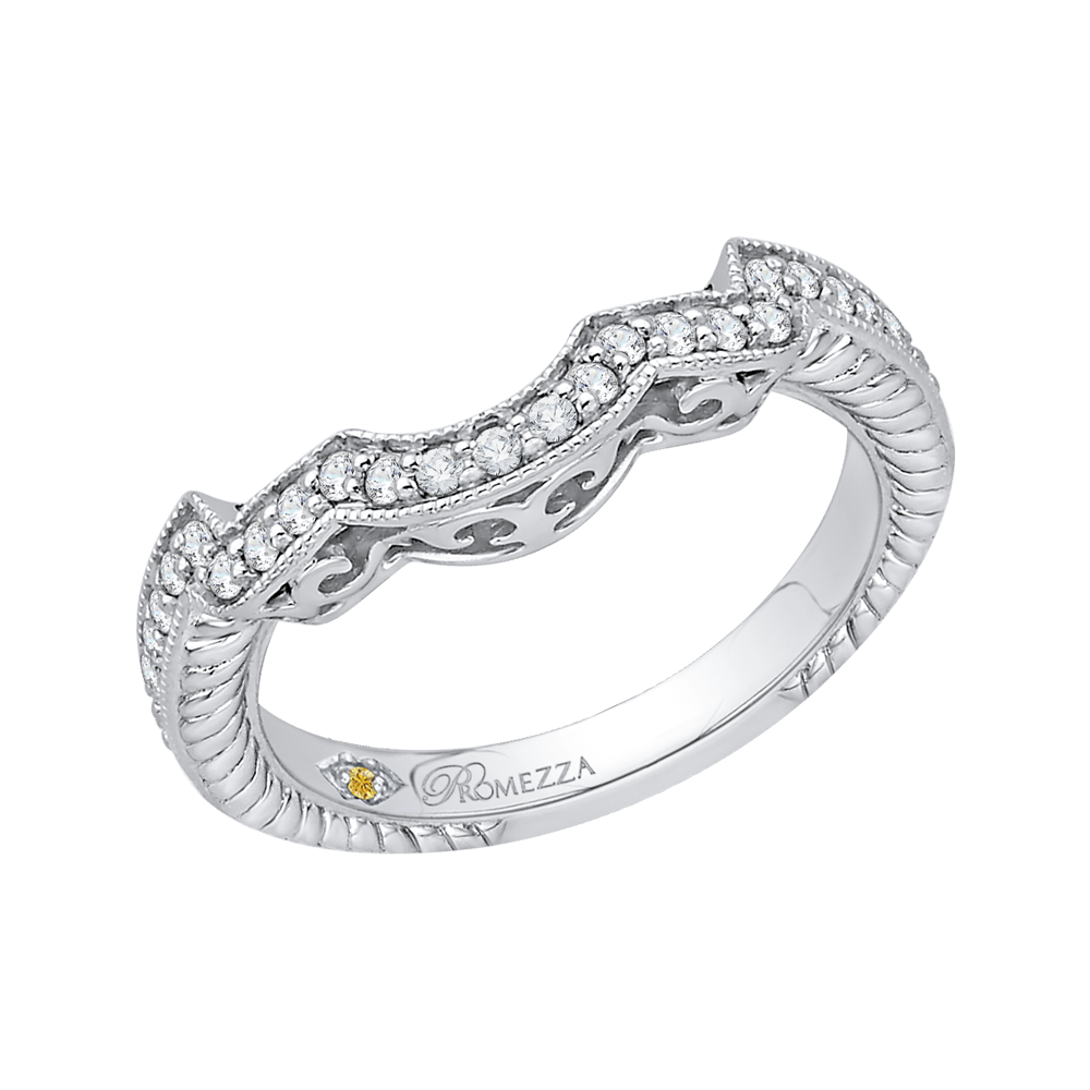 Round Diamond Wedding Band in 14K White Gold