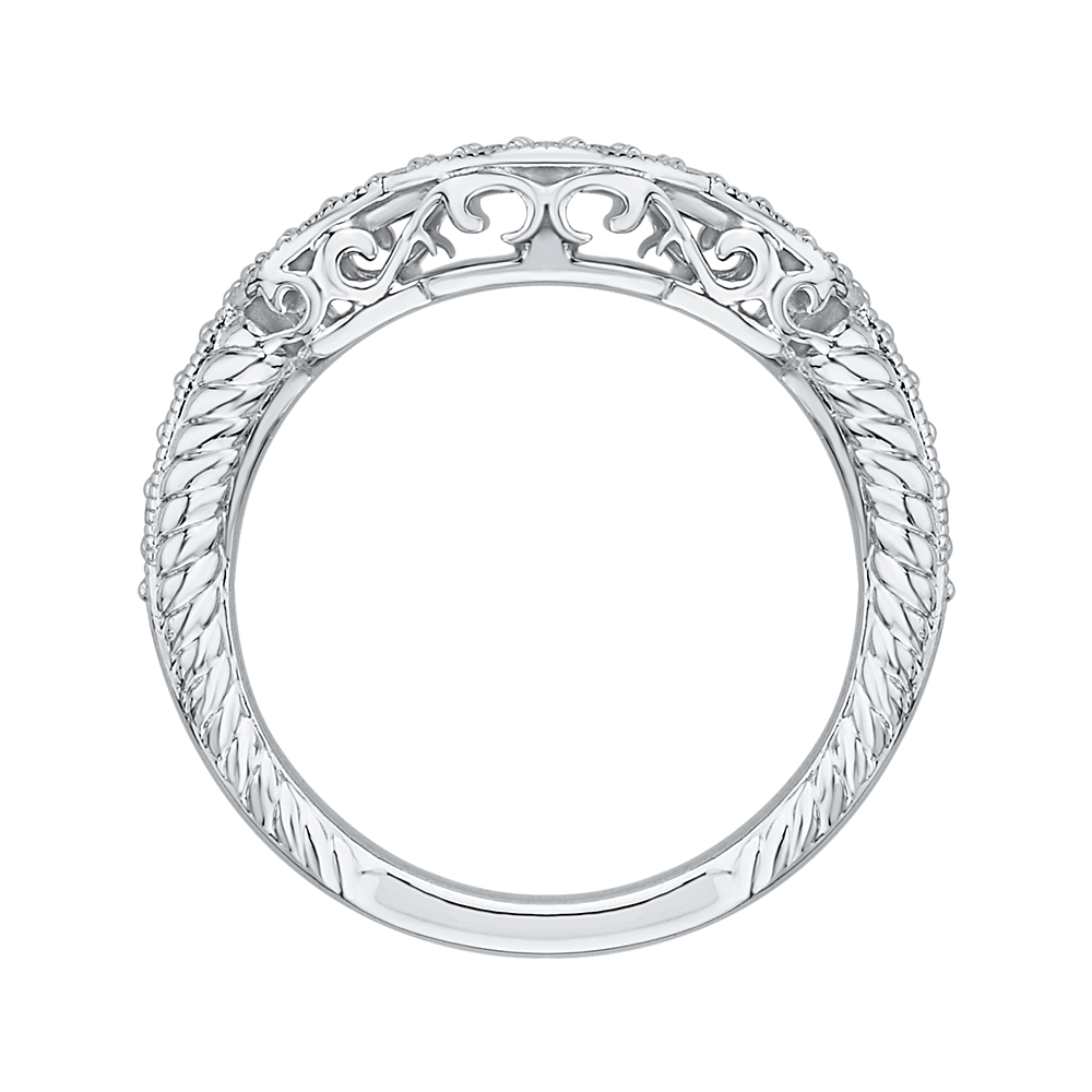Round Diamond Wedding Band in 14K White Gold
