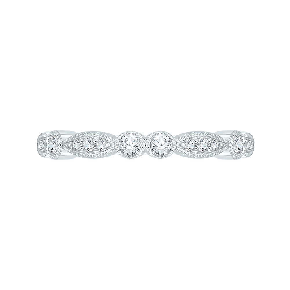 Round Diamond Wedding Band in 14K White Gold