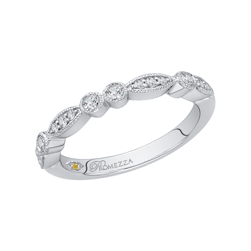 Round Diamond Wedding Band in 14K White Gold