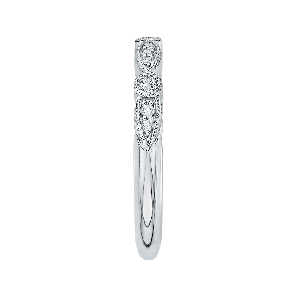 Round Diamond Wedding Band in 14K White Gold