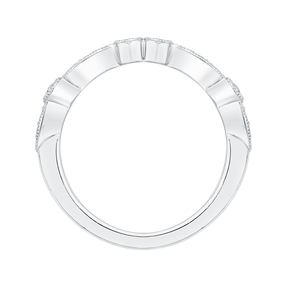 Round Diamond Wedding Band in 14K White Gold