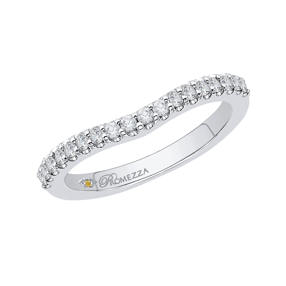 Round Diamond Wedding Band in 14K White Gold