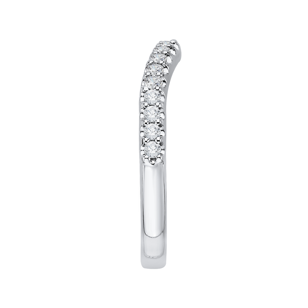 Round Diamond Wedding Band in 14K White Gold