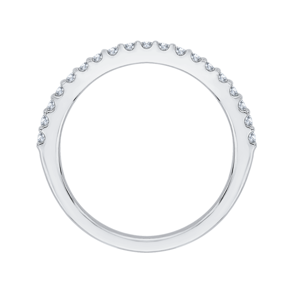 Round Diamond Wedding Band in 14K White Gold