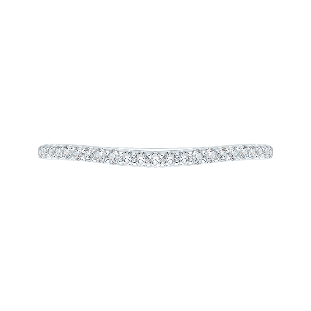Round Diamond Wedding Band in 14K White Gold