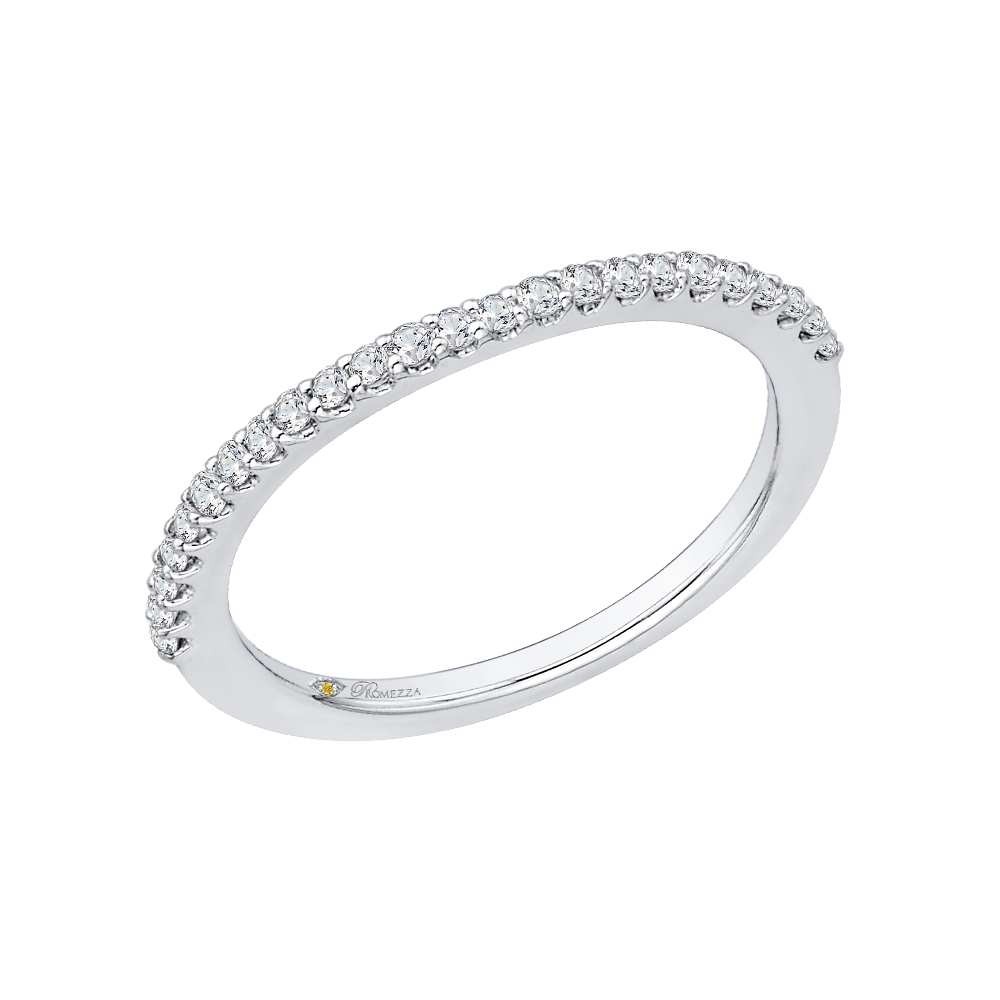 Round Diamond Wedding Band in 14K White Gold