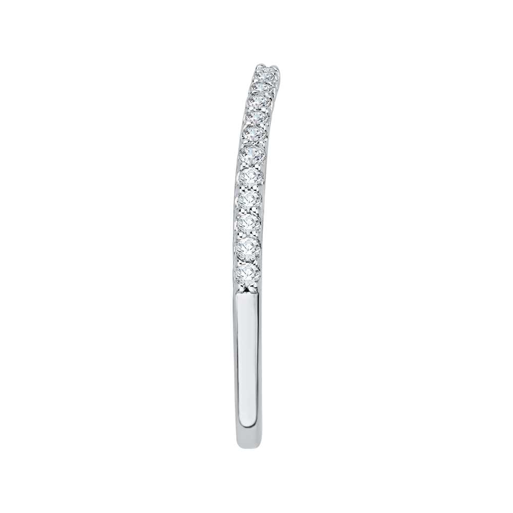 Round Diamond Wedding Band in 14K White Gold