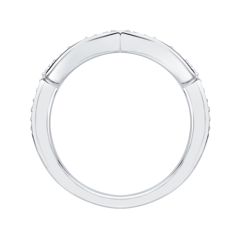 Round Diamond Wedding Band in 14K White Gold