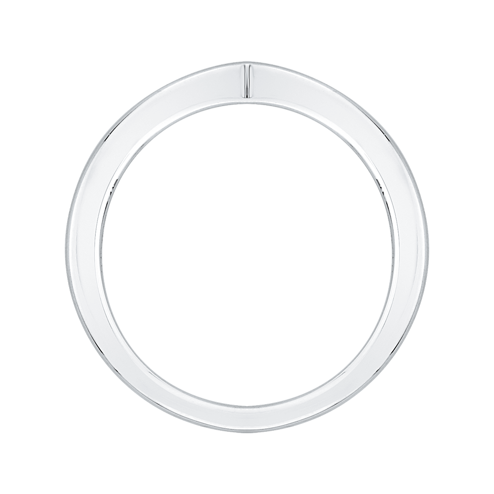 14K White Gold Plain Wedding Band