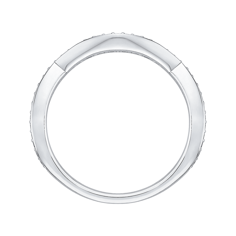 Round Diamond Wedding Band in 14K White Gold