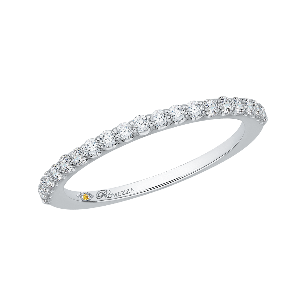 Round Diamond Wedding Band in 14K White Gold