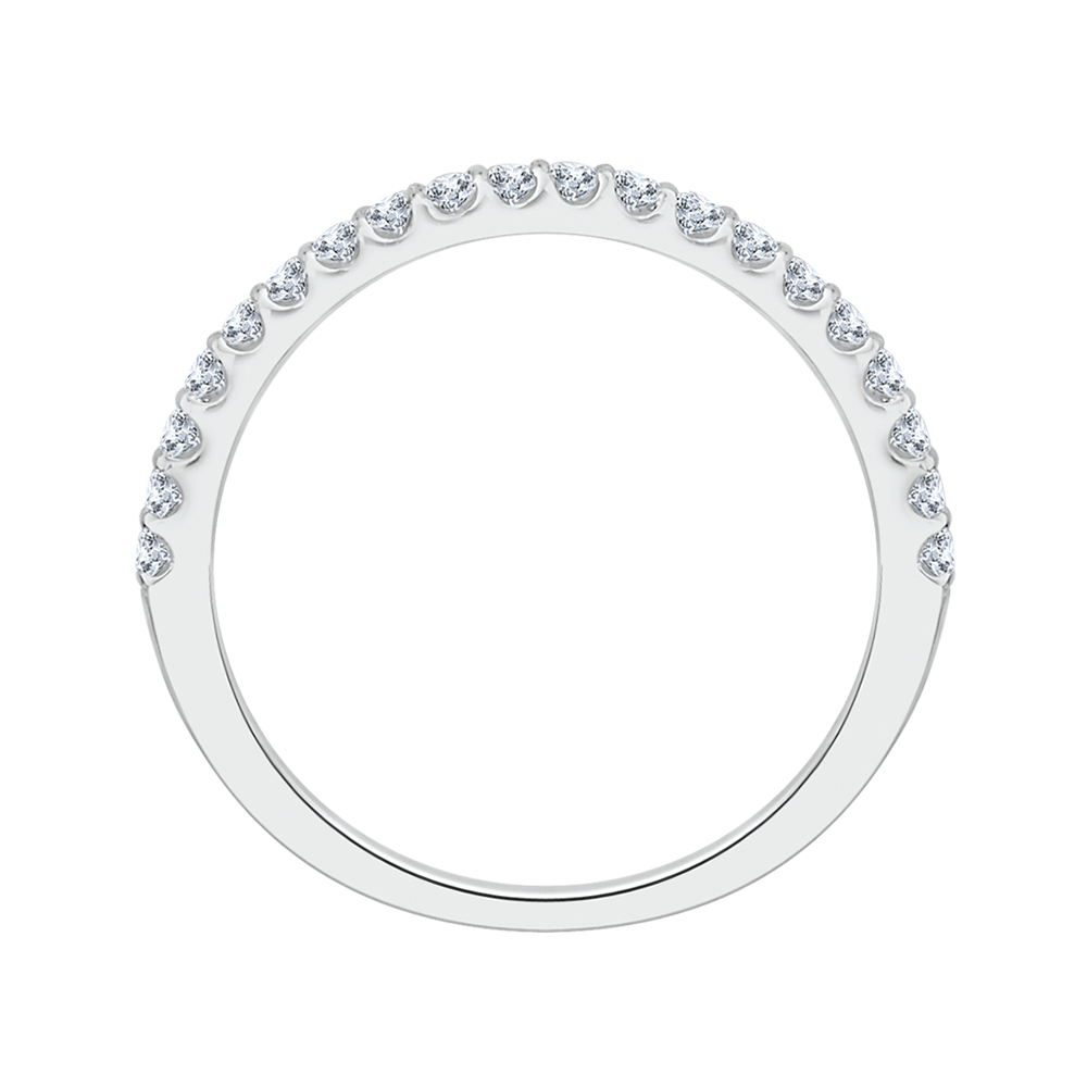 Round Diamond Wedding Band in 14K White Gold